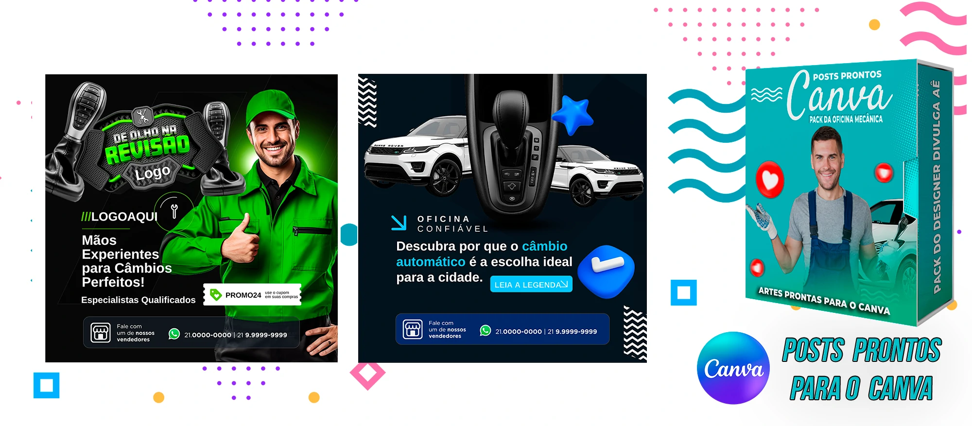 Mega Pack de Posts Prontos - Oficina Mecânica - Auto Peças + Legendas para o Canva - Imagem 25