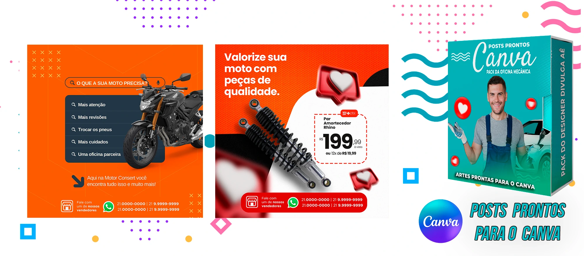 Mega Pack de Posts Prontos - Oficina Mecânica - Auto Peças + Legendas para o Canva - Imagem 8