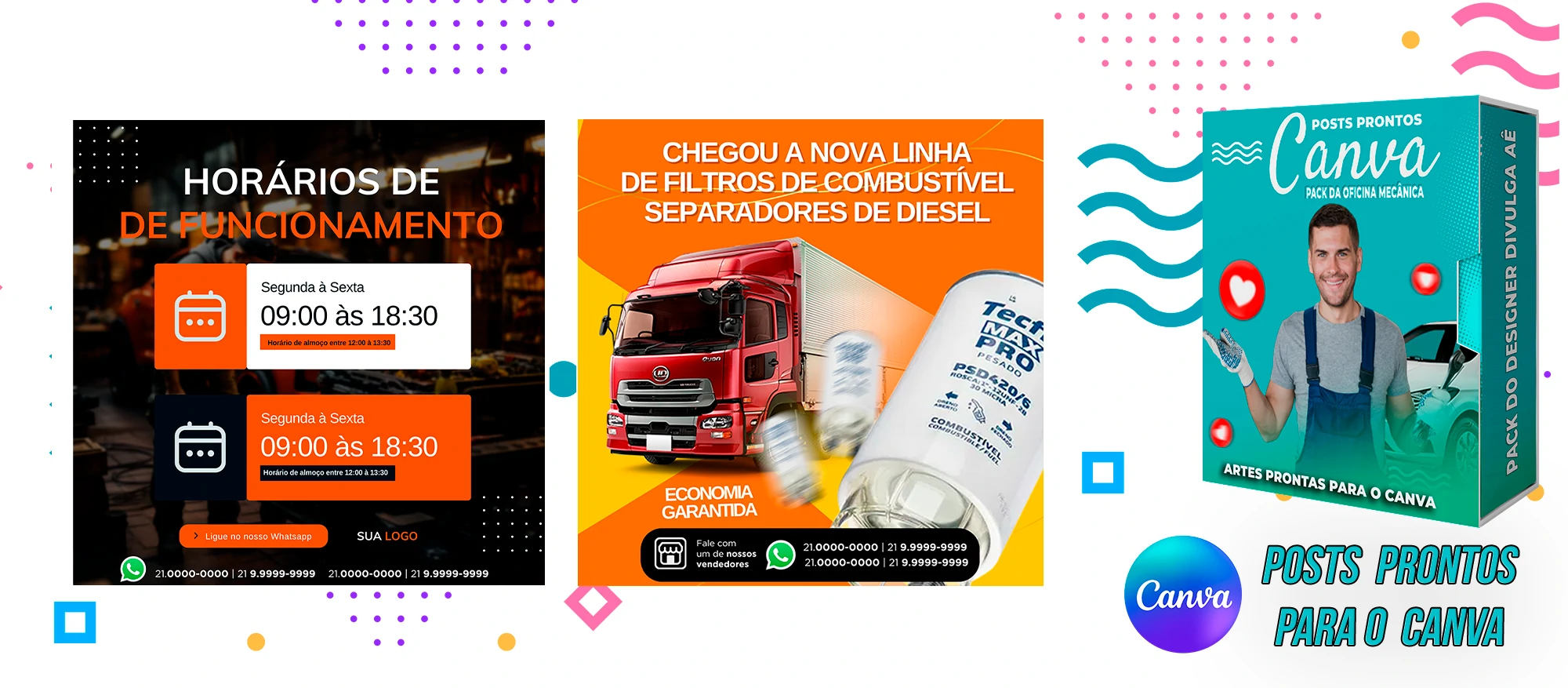 Mega Pack de Posts Prontos - Oficina Mecânica - Auto Peças + Legendas para o Canva - Imagem 5