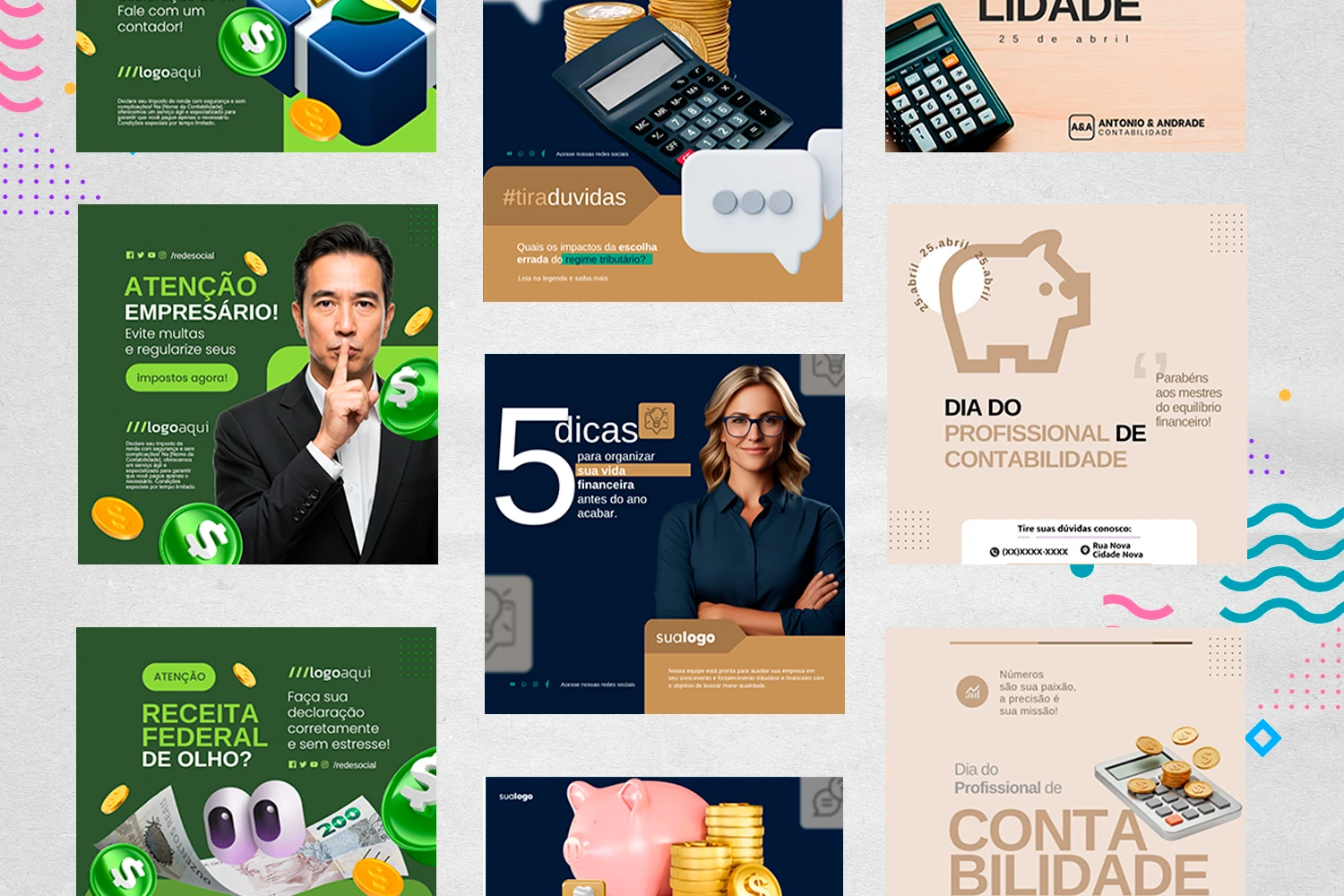 Pack de Posts Prontos com Legendas para Contabilidade no Canva - Imagem 45