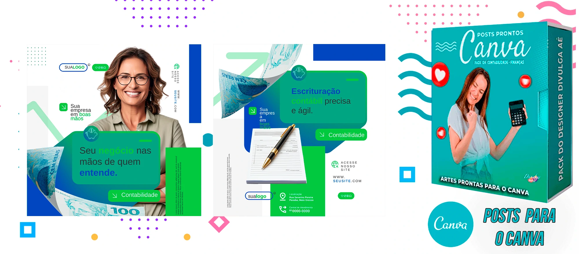 Pack de Posts Prontos com Legendas para Contabilidade no Canva - Imagem 6