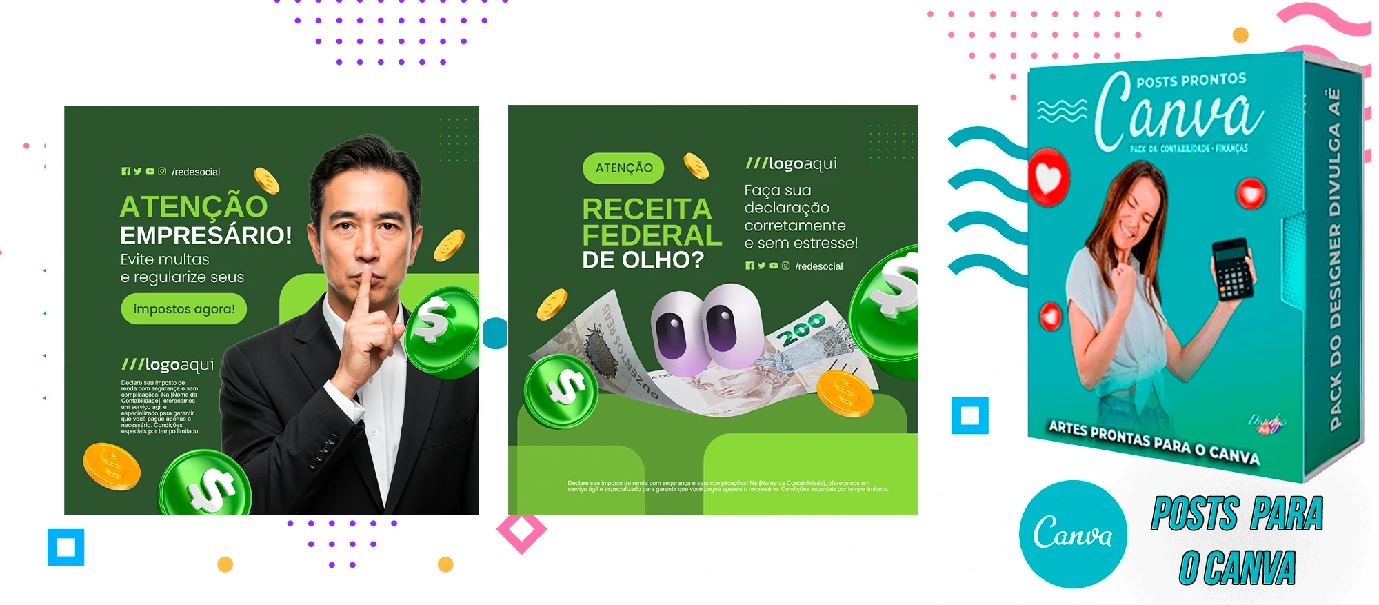 Pack de Posts Prontos com Legendas para Contabilidade no Canva - Imagem 2