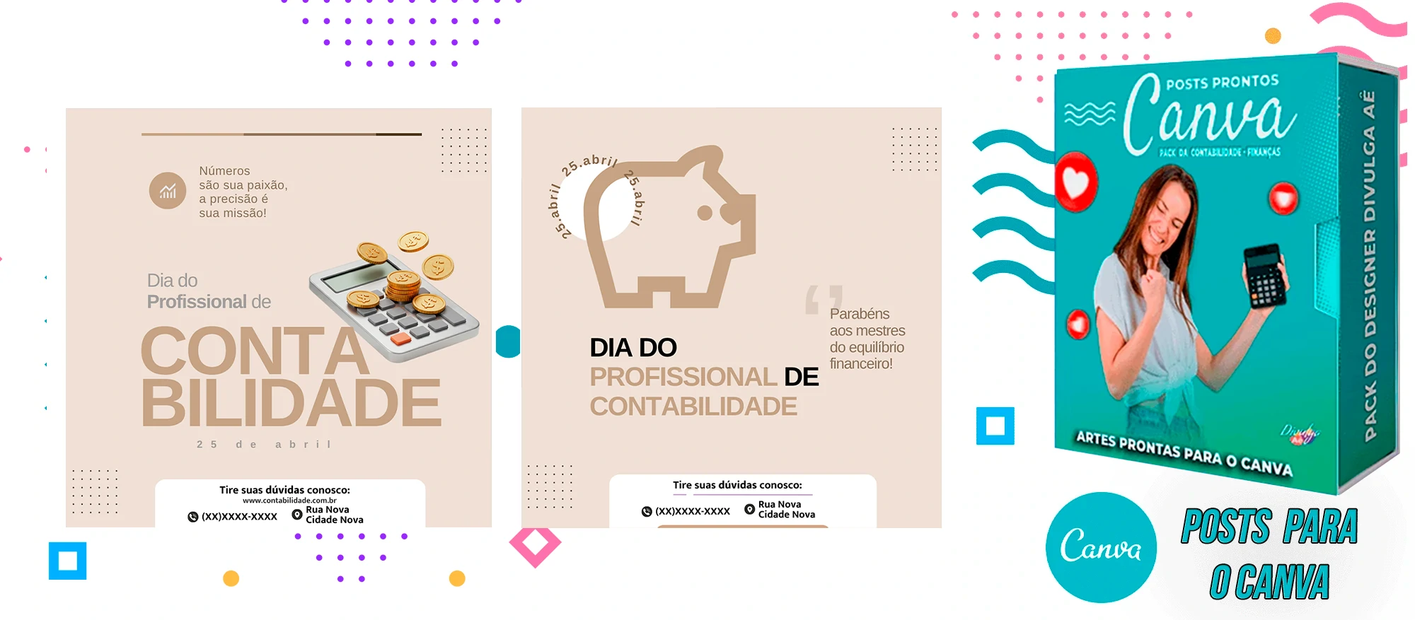 Pack de Posts Prontos com Legendas para Contabilidade no Canva - Imagem 7