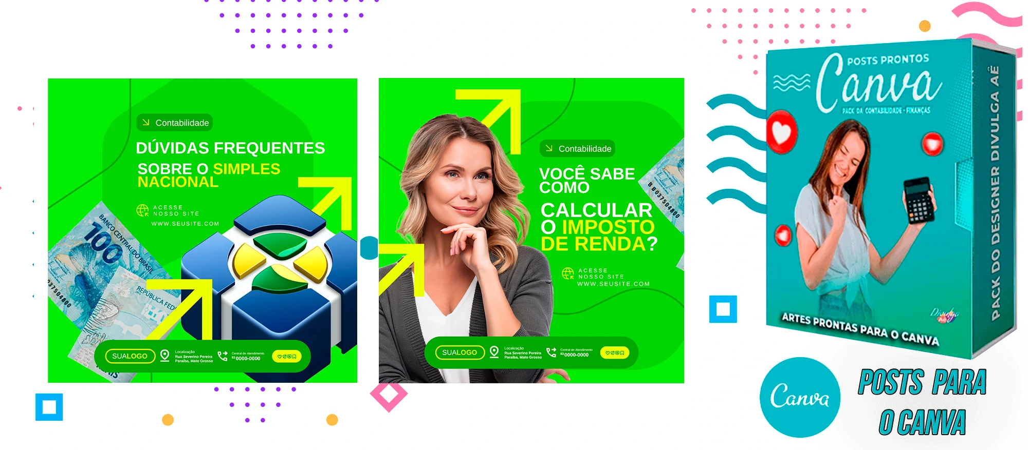 Pack de Posts Prontos com Legendas para Contabilidade no Canva - Imagem 10