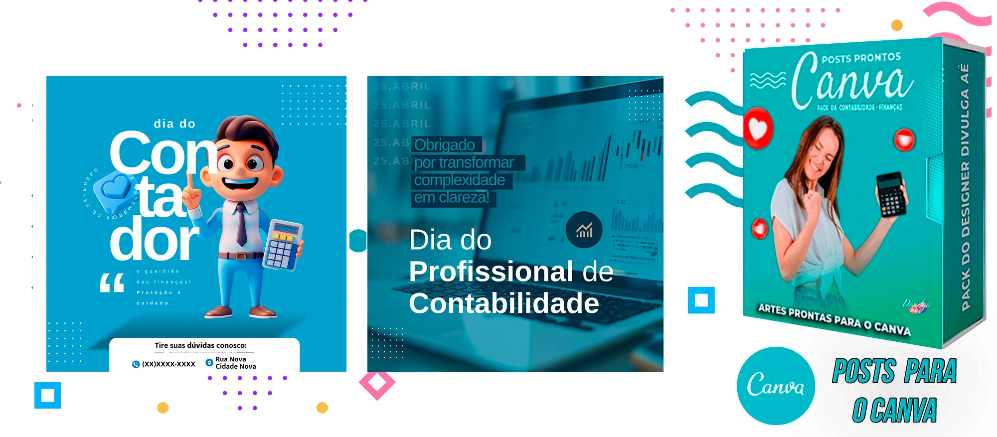 Pack de Posts Prontos com Legendas para Contabilidade no Canva - Imagem 8