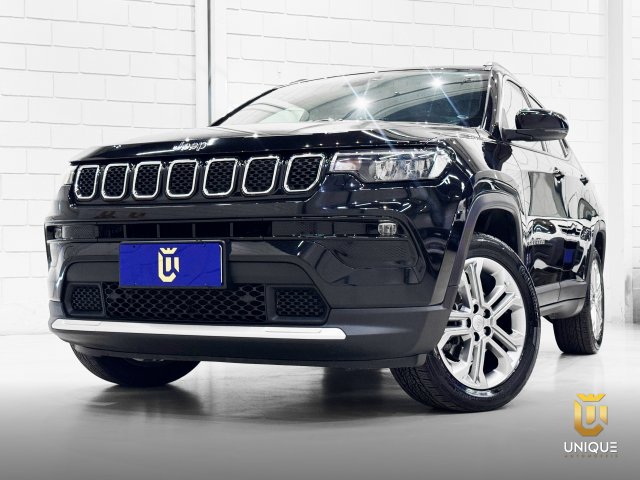 Jeep Compass 1.3 T270 TURBO FLEX LONGITUDE AT6 2021/2022 preto à venda na Unique Automóveis em Indaiatuba — foto 2