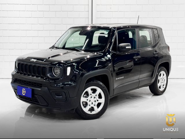 Jeep Renegade 1.3 T270 TURBO FLEX LONGITUDE AT6 2023 preto à venda na Unique Automóveis em Indaiatuba — foto 1
