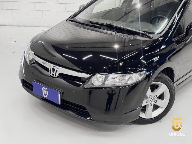 Honda Civic 1.8 LXS 16V FLEX 4P AUTOMÁTICO 2008 preto à venda na Unique Automóveis em Indaiatuba — foto 3