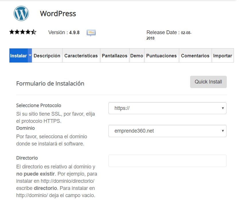 Instalar WP con Siteground | Emprende360.net