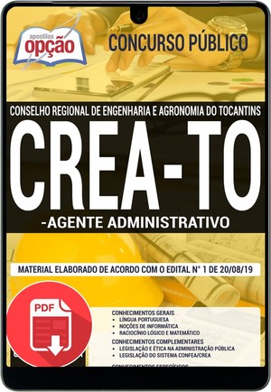 Apostila Concurso CREA TO - AGENTE ADMINISTRATIVO