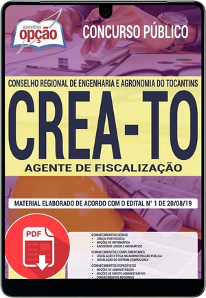Apostila Concurso CREA TO - AGENTE DE FISCALIZAÇÃO