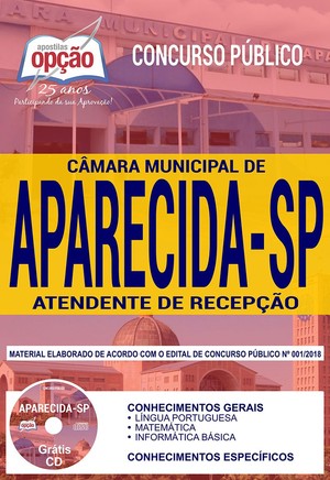 Apostila Concurso Câmara de Aparecida - ATENDENTE DE RECEPÇÃO