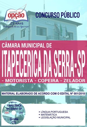 Apostila Concurso Câmara de Itapecerica da Serra - MOTORISTA, COPEIRA E ZELADOR