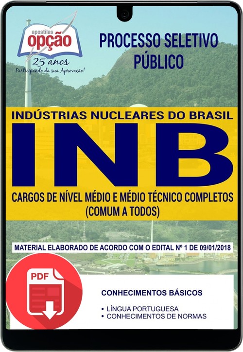 Apostila Concurso INB - CARGOS DE NÍVEL MÉDIO E MÉDIO TÉCNICO COMPLETOS ...