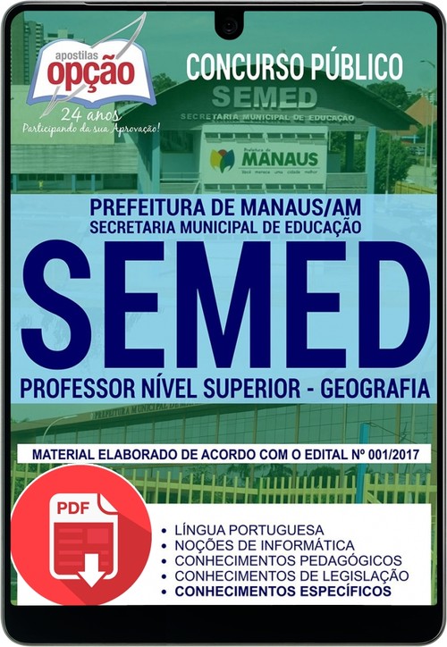 Apostila Concurso SEMED Manaus - PROFESSOR NÍVEL SUPERIOR - GEOGRAFIA