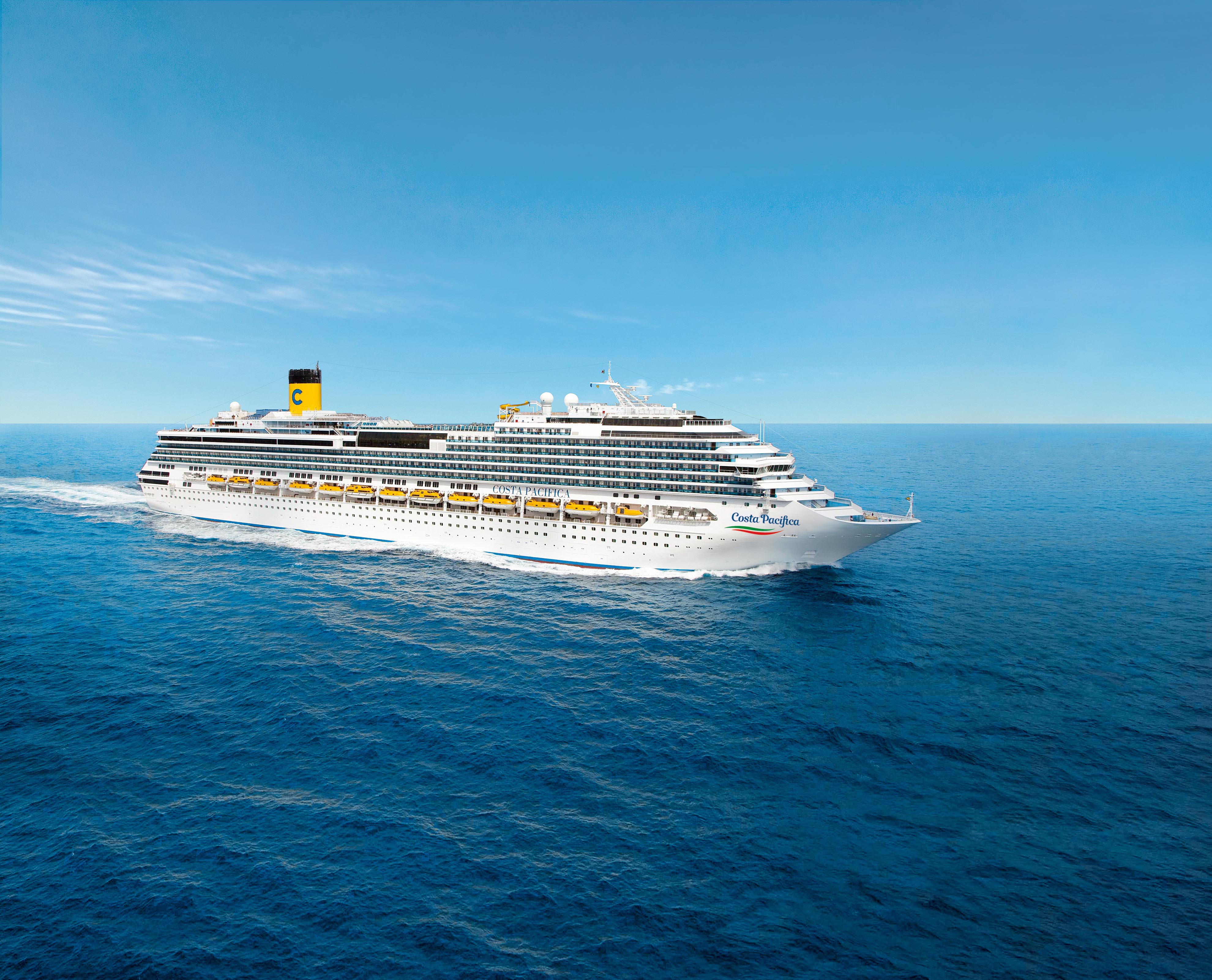Costa Pacifica, Nápoles, Palermo, Tunes, Tangier, Málaga, Alicante, Valência, Barcelona, Marselha