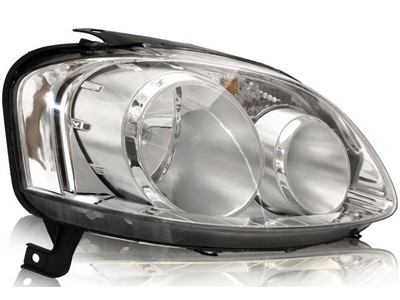 Farol fox 03 09 ld foco duplo mascara cromada