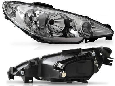 Farol peugeot 206 04 ld foco duplo