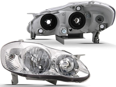 Farol corolla 03 04 ld mascara cromada