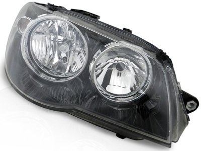 Farol palio 04 ld mascara negra defletor cromado