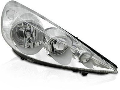 Farol peugeot 207 08 ld mascara cromada