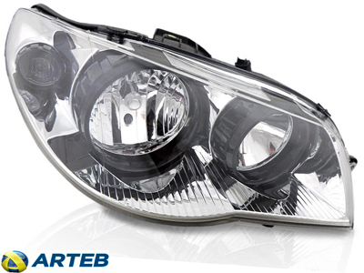 Farol Palio 04/ LD (Máscara Cromada - Defletor Preto)