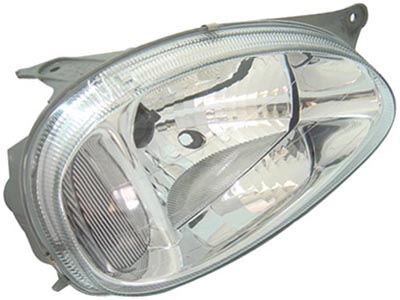 Farol Corsa 00/10 LD (Carcaça Cinza, Cromada, Pisca Cristal)