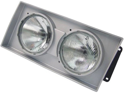 Farol Caminhão VW 00/ LD (Linha Pesada, Duplo, C/Aro Cinza)