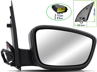 Retrovisor ext gol 08 12 4p ld c c eletrico preto s seta