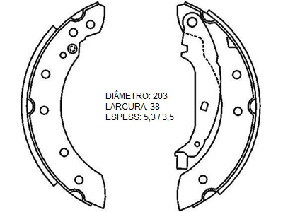 Lona Freio Peugeot 206/207, Clio/Twingo Lucas (Patim)