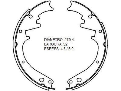 Lona Freio S-10 4x2 95/11 Bendix (Roda 5 Furos)(Patim)