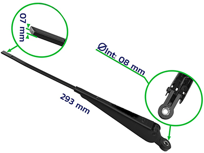 Braco limpador dianteiro mbb 1111 1113 ld cabine baixa