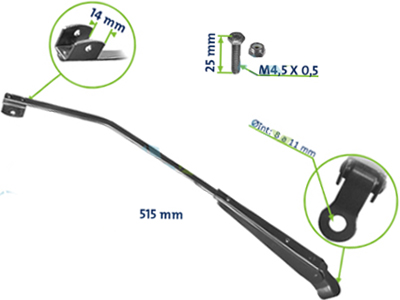 Braco limpador dianteiro caminhao vw 92 00