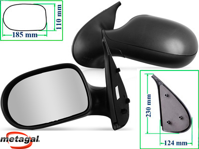 Retrovisor ext palio 11 2p le fixo preto base redonda