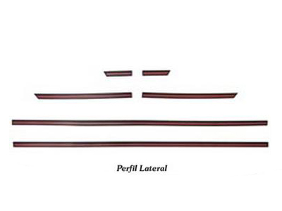 Friso lateral escort xr3 93 96 vermelho 6 pecas