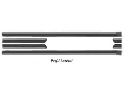 Friso Lateral Logus 93/96 2P (Cinza Escuro - 6 Peças)