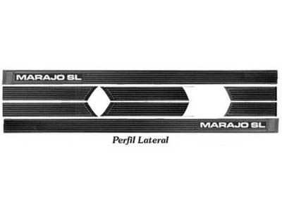 Friso Lateral Marajó SL 83/86 (Preto/Cromado - 8 Peças)