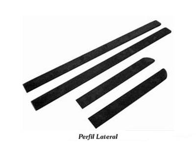 Friso lateral uno novo 10 4p preto estreito 4 pecas