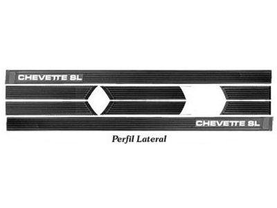 Friso lateral chevette sl 83 86 preto cromado 8 pecas