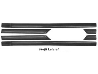 Friso lateral tempra 4p preto 6 pecas