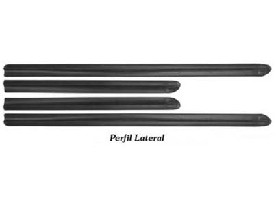 Friso lateral doblo preto 4 pecas