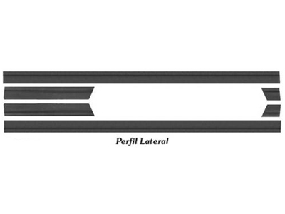 Friso lateral gol 80 94 preto largo baixo 6 pecas