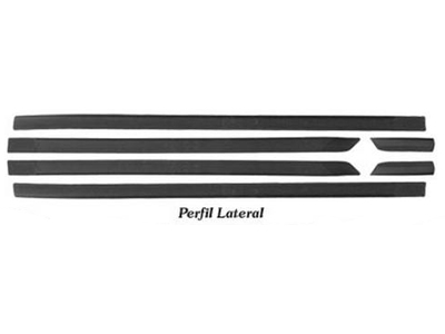 Friso lateral tipo 4p preto 6 pecas