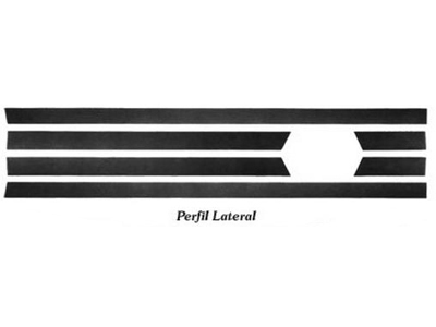 Friso lateral fiorino curta 93 preto estreito 6 pecas