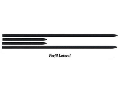 Friso lateral fiesta 98 99 4p preto estreito 4 pecas