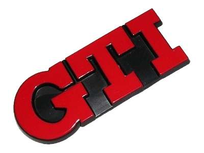 Emblema gti 97 99 vermelho volkswagen