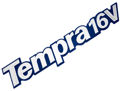 Emblema Tempra 16V Azul/Cromado