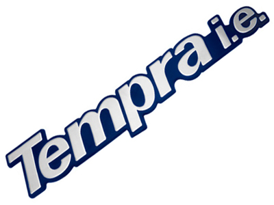 Emblema tempra ie azul cromado