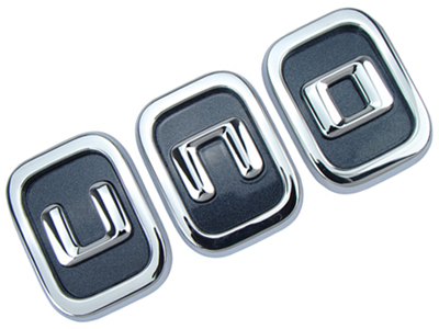 Emblema Uno 10/16 (Cromado Fundo Preto)