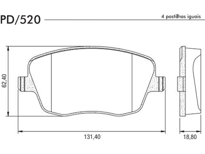 Pastilha freio polo 2 0 03 girling